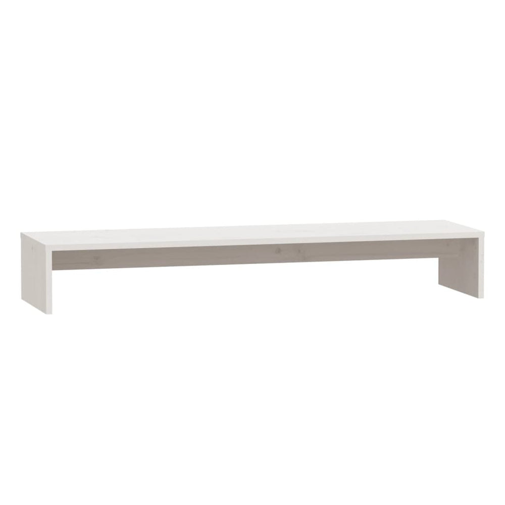 vidaXL Support d'écran blanc 100x27x15 cm Bois de pin massif