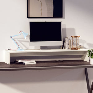 Monitorständer Weiß Kiefer 100 cm