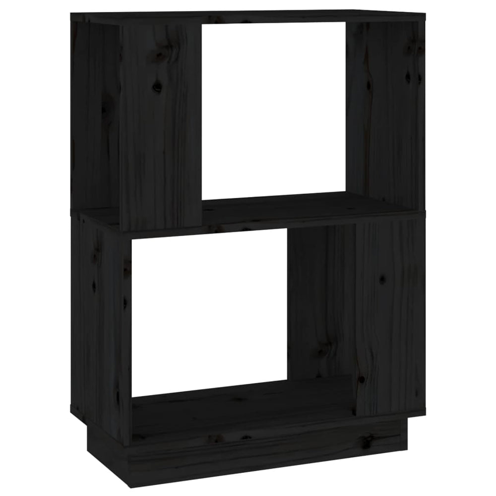 Schwarzes Bücherregal Raumteiler Kiefer Massivholz 70cm