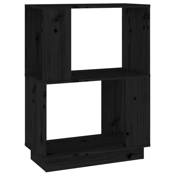 Schwarzes Bücherregal Raumteiler Kiefer Massivholz 70cm