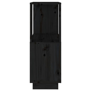 Schwarzes Bücherregal Raumteiler Kiefer Massivholz 70cm
