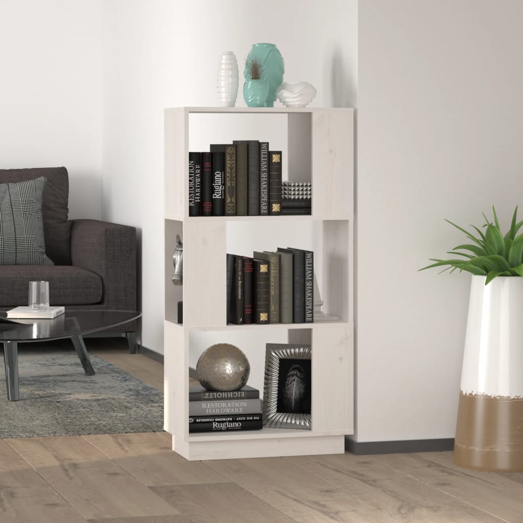 Weißes Kiefer Massivholz Bücherregal Raumteiler