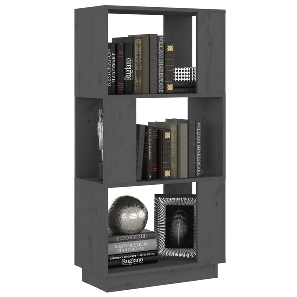 Graues Kiefer Bücherregal/Raumteiler 51x101 cm