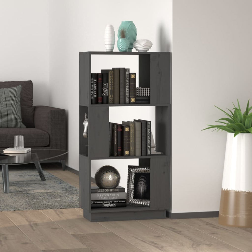 vidaXL Bibliothèque/Séparateur de pièce Gris 51x25x101 cm Bois de pin massif