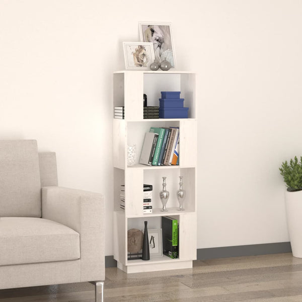Weißes Bücherregal Raumteiler Kiefer Massivholz