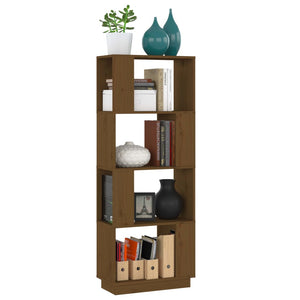 Bücherregal Raumteiler Honigbraun Kiefer Massivholz