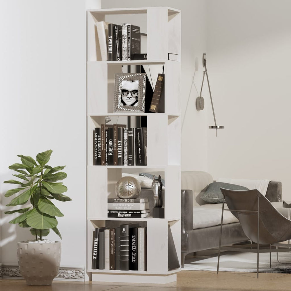 vidaXL Bibliothèque/Séparateur de pièce Blanc 51x25x163,5 cm Bois de pin massif