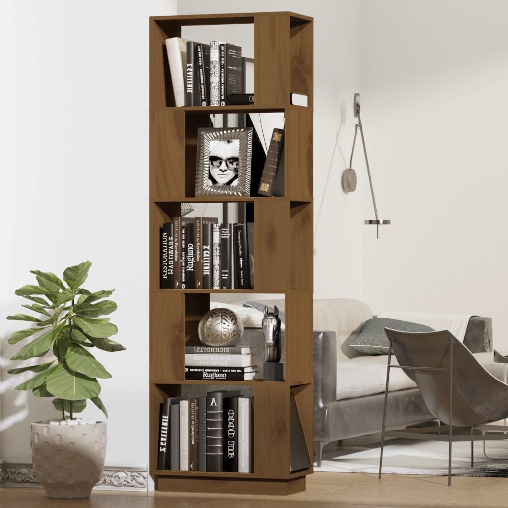 Massivholz Bücherregal Honigbraun 163,5cm