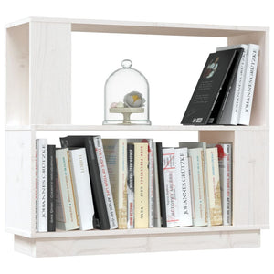Weißes Bücherregal Raumteiler Kiefer Massivholz 80x70 cm
