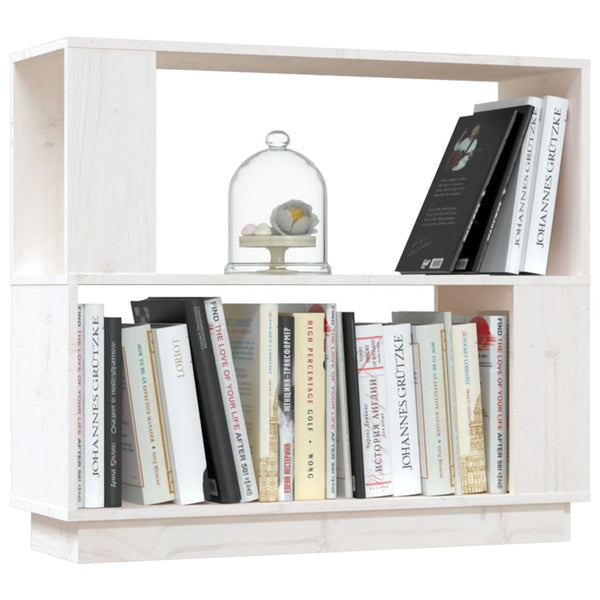 Weißes Bücherregal Raumteiler Kiefer Massivholz 80x70 cm