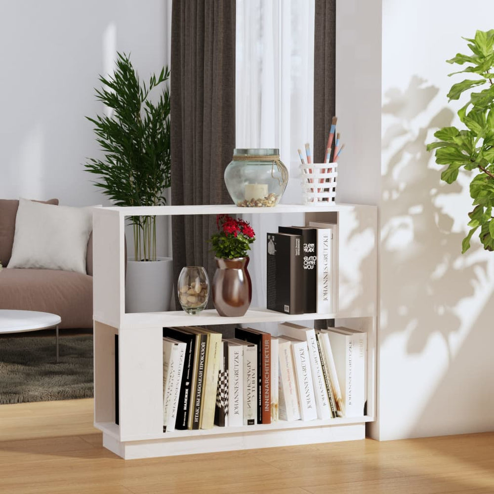 vidaXL Bibliothèque/Séparateur de pièce Blanc 80x25x70 cm Bois de pin massif