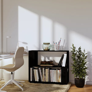 Schwarzes Kiefer Massivholz Bücherregal 80x70 cm