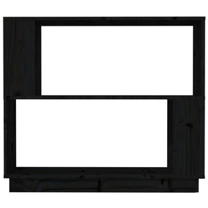 Schwarzes Kiefer Massivholz Bücherregal 80x70 cm