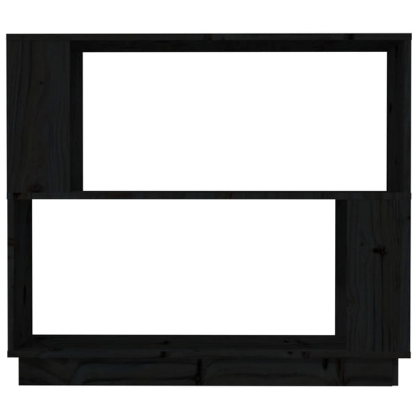 Schwarzes Kiefer Massivholz Bücherregal 80x70 cm