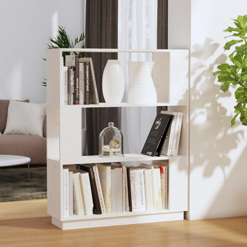 vidaXL Bibliothèque/Séparateur de pièce Blanc 80x25x101 cm Bois de pin massif