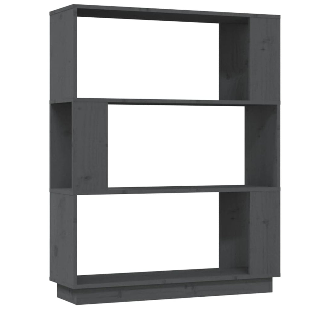 vidaXL Bibliothèque/séparateur de pièce Gris 80x25x101 cm Bois de pin massif