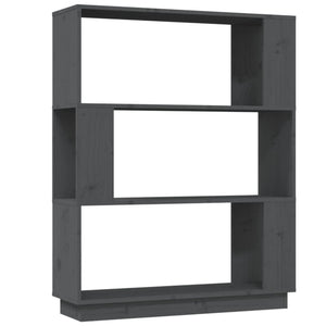 vidaXL Bibliothèque/séparateur de pièce Gris 80x25x101 cm Bois de pin massif