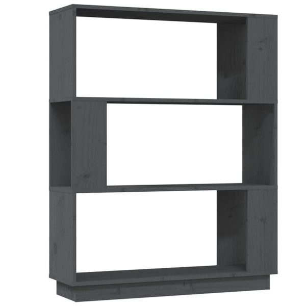 vidaXL Bibliothèque/séparateur de pièce Gris 80x25x101 cm Bois de pin massif