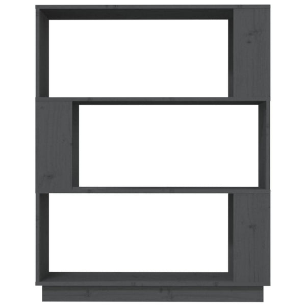 vidaXL Bibliothèque/séparateur de pièce Gris 80x25x101 cm Bois de pin massif