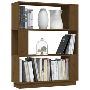 Honigbraunes Bücherregal/Raumteiler Massivholz 80x101 cm