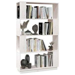 Weißes Bücherregal Raumteiler Kiefer Massivholz 80x132cm