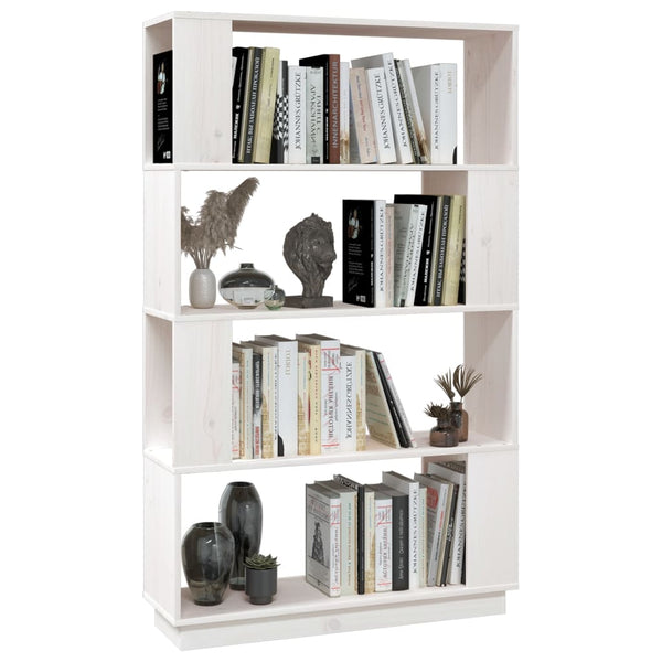 Weißes Bücherregal Raumteiler Kiefer Massivholz 80x132cm
