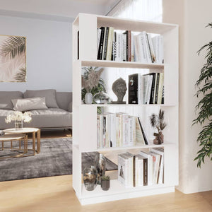 Weißes Bücherregal Raumteiler Kiefer Massivholz 80x132cm