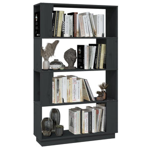 Graues Bücherregal Raumteiler Kiefer Massivholz 80x132 cm
