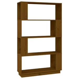 Honigbraunes Bücherregal Raumteiler Massivholz 80x132 cm
