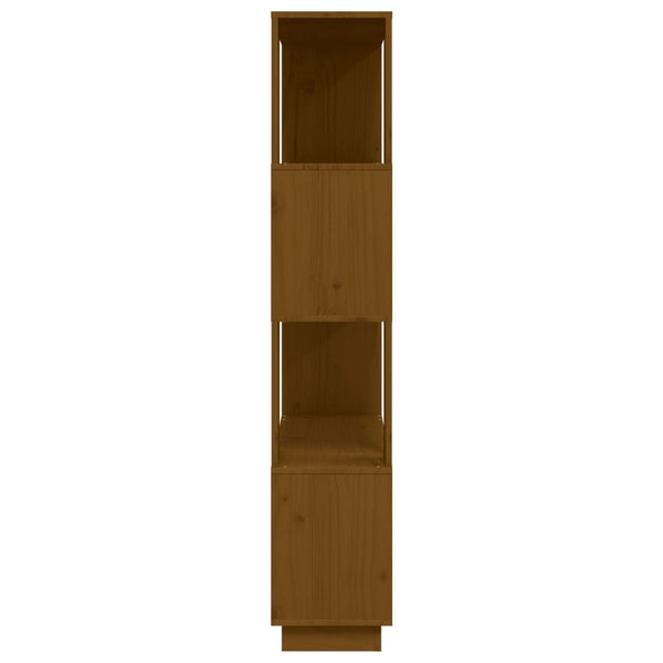 Honigbraunes Bücherregal Raumteiler Massivholz 80x132 cm