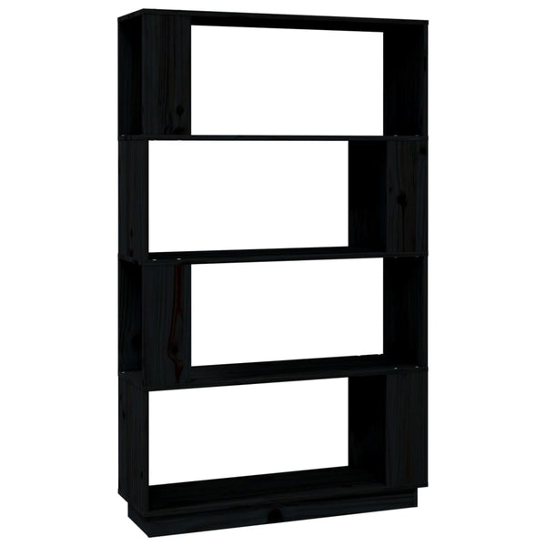 Schwarzes Bücherregal Raumteiler Kiefer Massivholz 80x132cm
