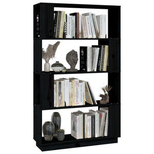 Schwarzes Bücherregal Raumteiler Kiefer Massivholz 80x132cm