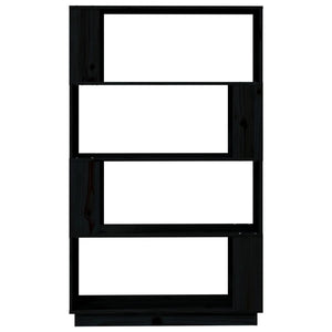 Schwarzes Bücherregal Raumteiler Kiefer Massivholz 80x132cm