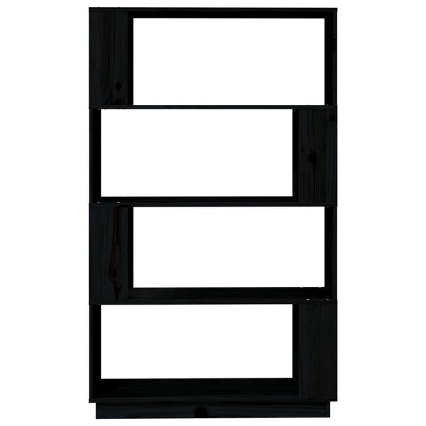 Schwarzes Bücherregal Raumteiler Kiefer Massivholz 80x132cm