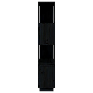 Schwarzes Bücherregal Raumteiler Kiefer Massivholz 80x132cm
