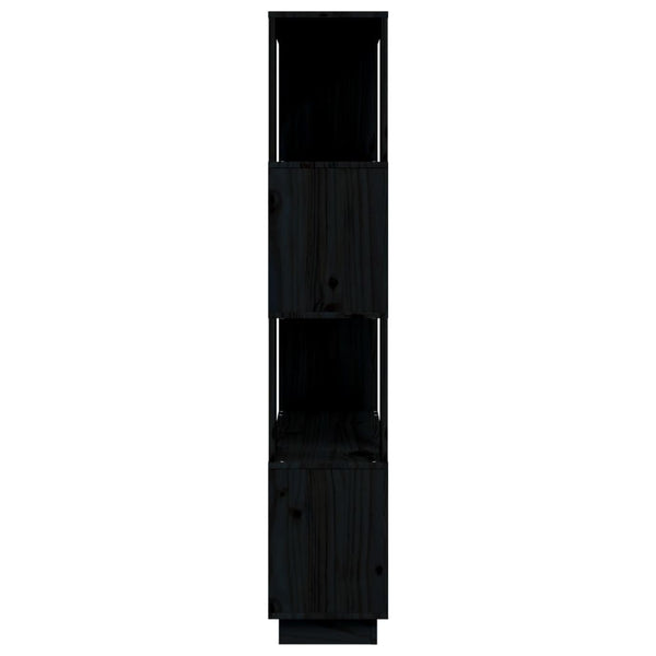 Schwarzes Bücherregal Raumteiler Kiefer Massivholz 80x132cm