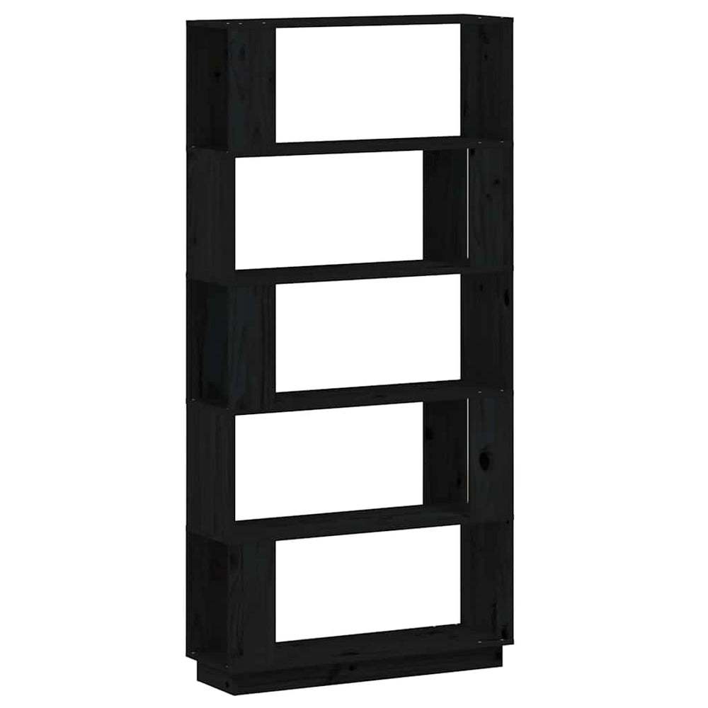 vidaXL Bibliothèque/Séparateur de pièce noir 80x25x163,5 cm Bois de pin massif