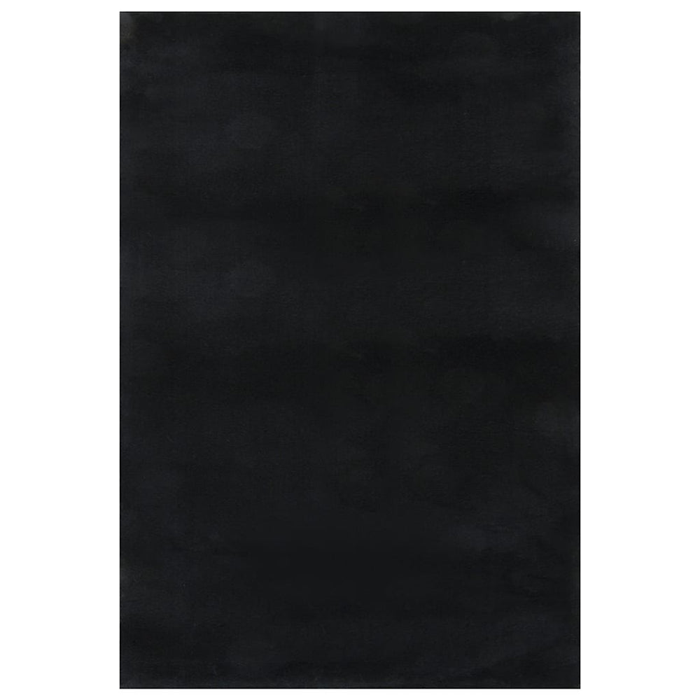 Waschbarer Teppich Kurzflor 160x230 Schwarz