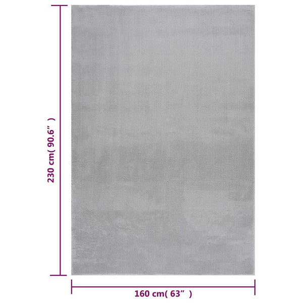 Waschbarer Teppich Kurzflor Grau 160x230 cm