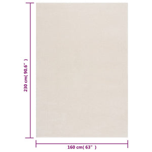 Waschbarer Teppich Kurzflor Creme 160x230 cm