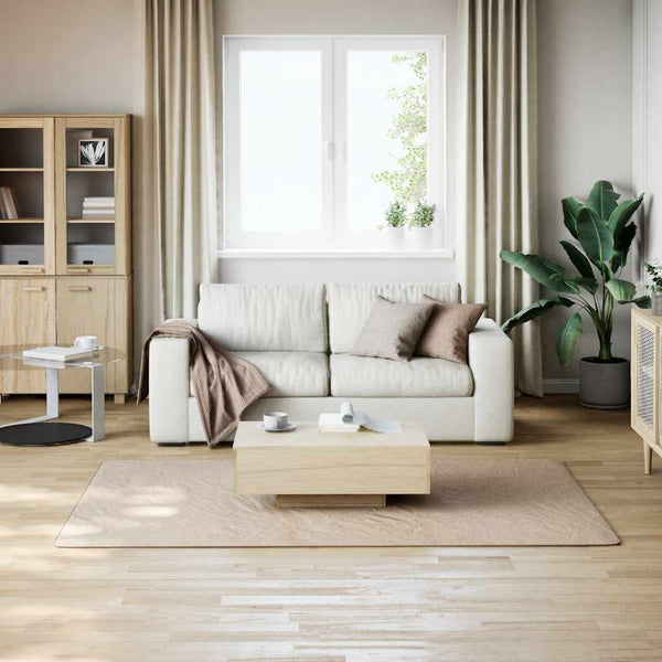 vidaXL Tapis lavable moelleux poils courts 160x230 antidérapant beige