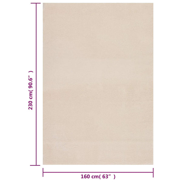 vidaXL Tapis lavable moelleux poils courts 160x230 antidérapant beige
