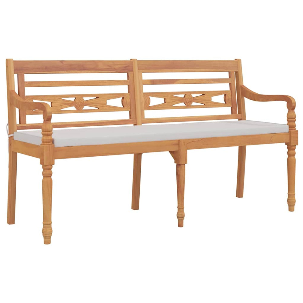 Batavia Bank mit Kissen, 150 cm, Teakholz