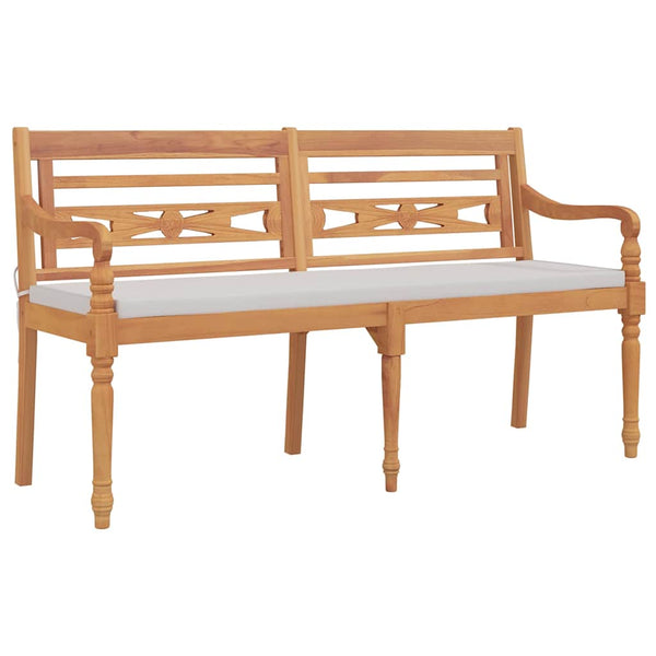 Batavia Bank mit Kissen, 150 cm, Teakholz