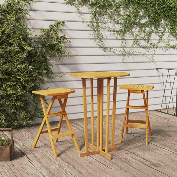 Klappbarer Bartisch Teak Massivholz 90x65x105cm