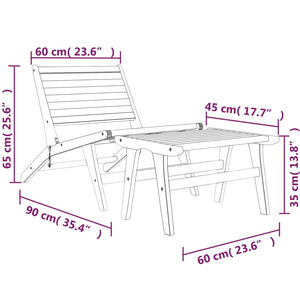 vidaXL Chaise de jardin avec repose-pieds en teck massif