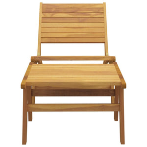 vidaXL Chaise de jardin avec repose-pieds en teck massif
