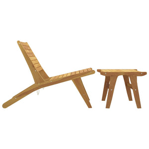 vidaXL Chaise de jardin avec repose-pieds en teck massif