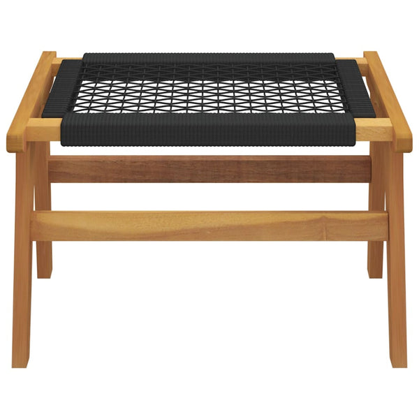 vidaXL Chaise de jardin avec repose-pieds Bois de teck massif et polyester