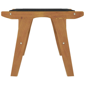vidaXL Chaise de jardin avec repose-pieds Bois de teck massif et polyester